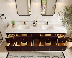 Hampton Floating 84 in. W x 22 in. D Double Sink Bathroom Vanity - photo 5