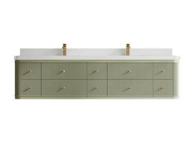 Hampton Floating 84 in. W x 22 in. D Double Sink Bathroom Vanity - Willow Bath and Vanity