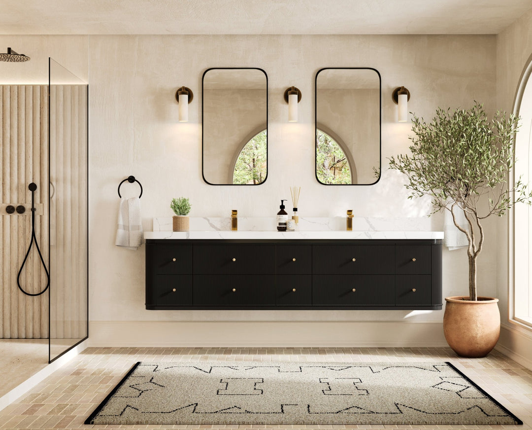 Black bathroom vanities with sink - photo 40