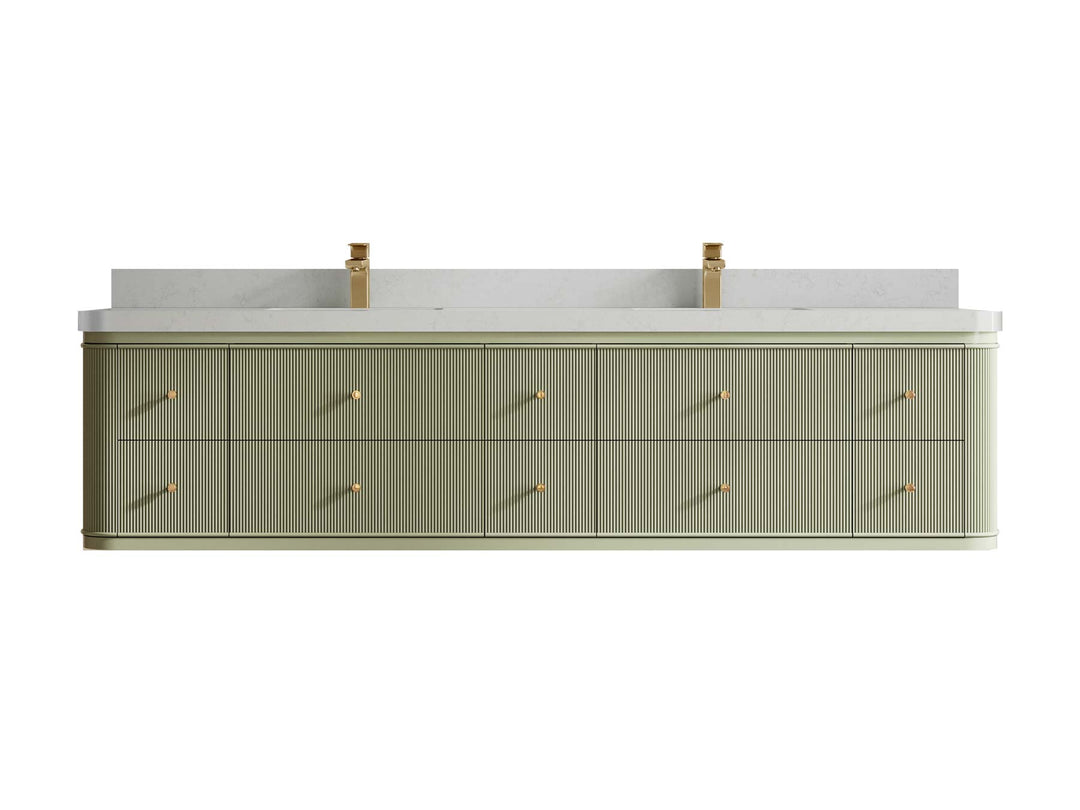 Hampton Floating 84 in. W x 22 in. D Double Sink Bathroom Vanity - Willow Bath and Vanity