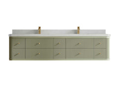 Hampton Floating 84 in. W x 22 in. D Double Sink Bathroom Vanity - photo 19