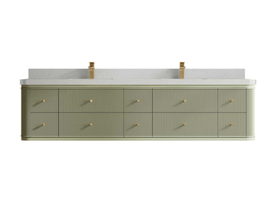 Hampton Floating 84 in. W x 22 in. D Double Sink Bathroom Vanity - Willow Bath and Vanity