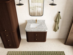 Hampton Floating Teak 30 in. W x 22 in. D Single Sink Bathroom Vanity - photo 8