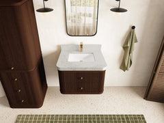 Hampton Floating Teak 30 in. W x 22 in. D Single Sink Bathroom Vanity - photo 16