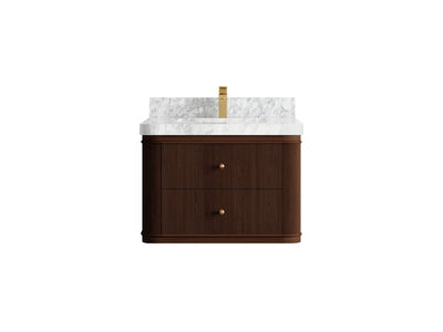 Hampton Floating Teak 30 in. W x 22 in. D Single Sink Bathroom Vanity - Willow Bath and Vanity