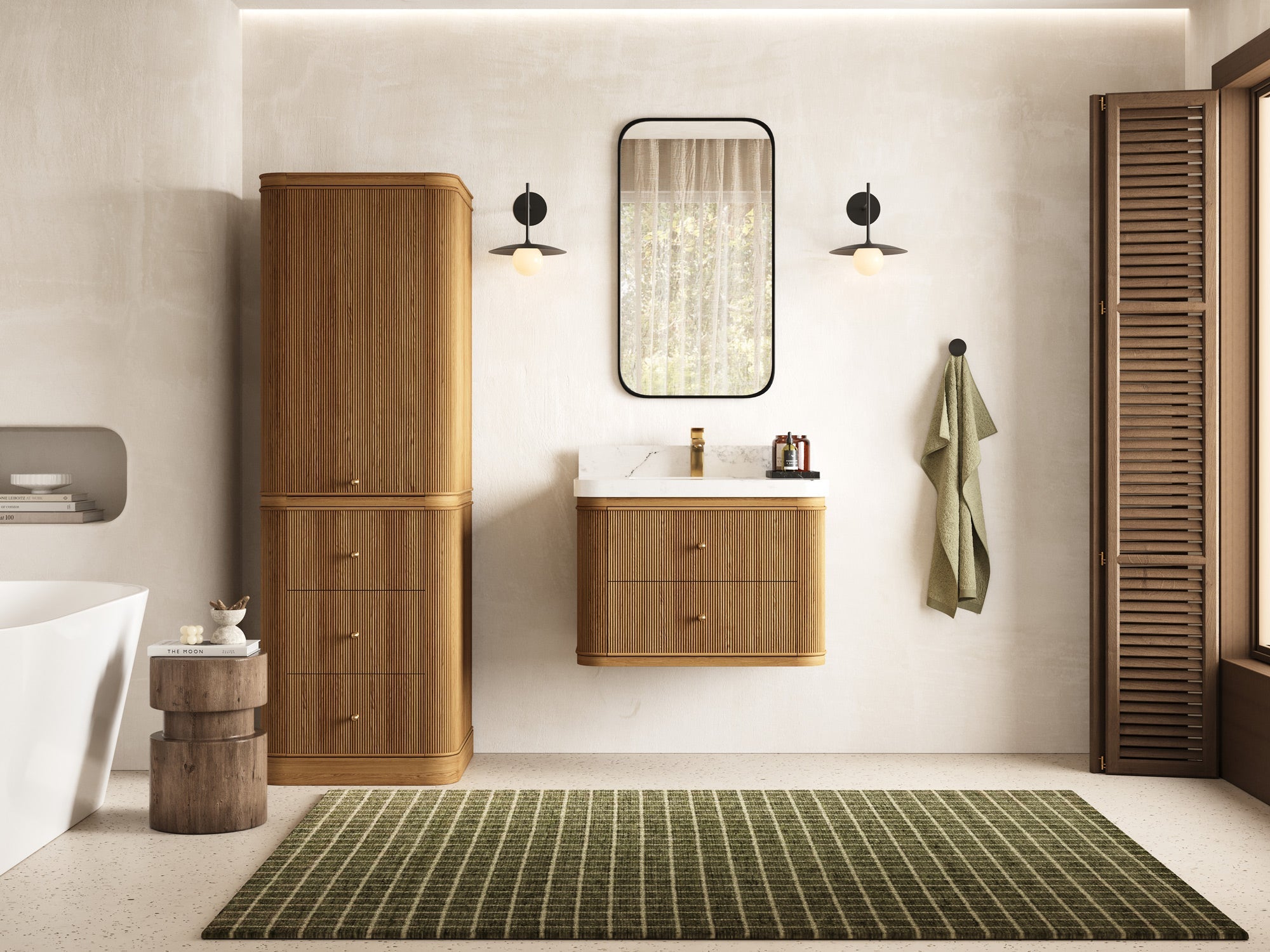 Hampton Floating Teak 30 in. W x 22 in. D Single Sink Bathroom Vanity - Willow Bath and Vanity