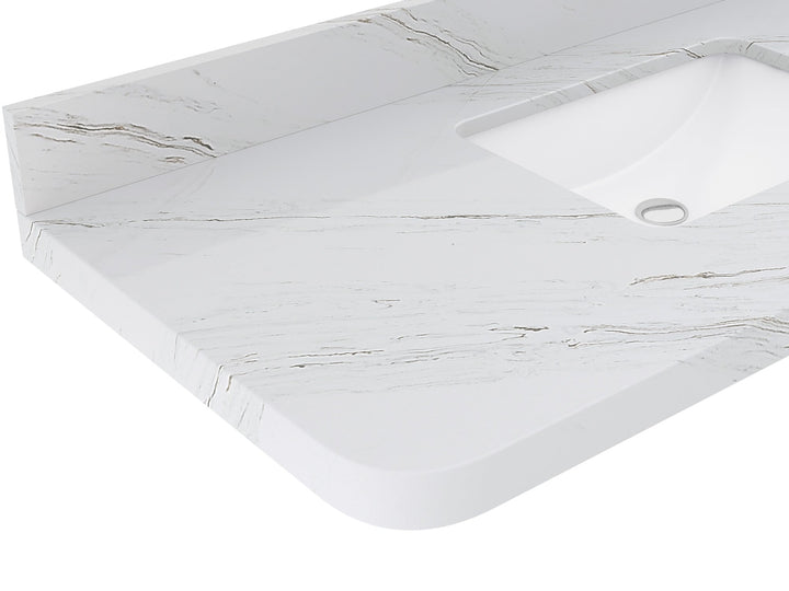 Hampton Floating Teak 36 in. W x 22 in. D Center Sink Bathroom Vanity - photo 10