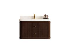 Hampton Floating Teak 36 in. W x 22 in. D Center Sink Bathroom Vanity - photo 1