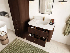 Hampton Floating Teak 36 in. W x 22 in. D Center Sink Bathroom Vanity - photo 3