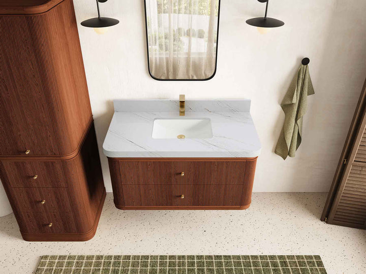 Hampton Floating Teak 42 in. W x 22 in. D Single Sink Bathroom Vanity - photo 20