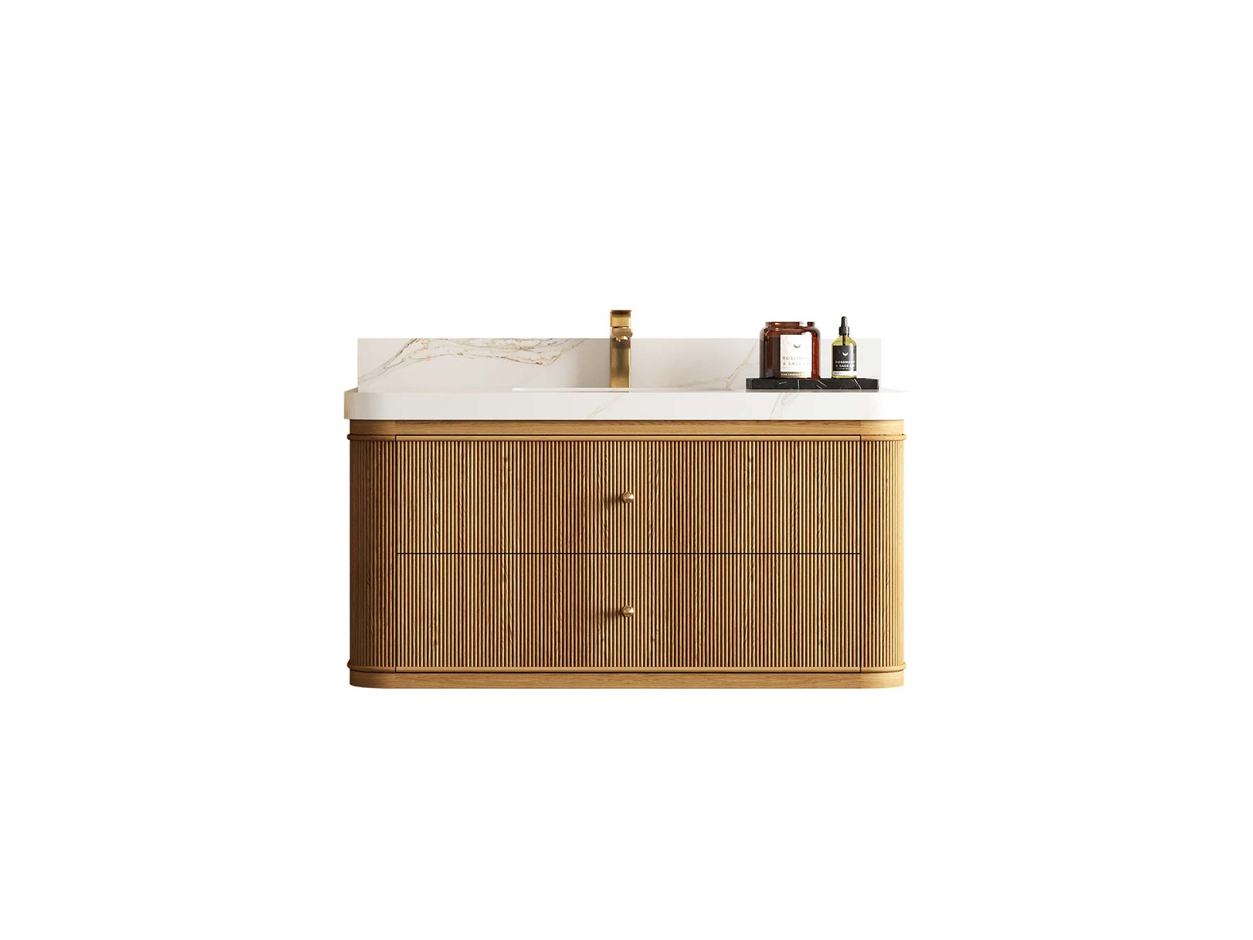 Hampton Floating Teak 42 in. W x 22 in. D Single Sink Bathroom Vanity - Willow Bath and Vanity