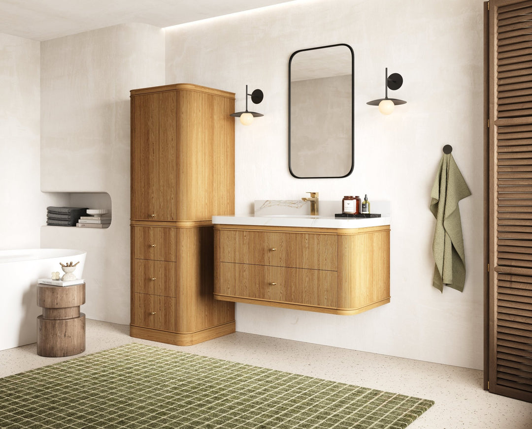 Hampton Floating Teak 42 in. W x 22 in. D Single Sink Bathroom Vanity - Willow Bath and Vanity