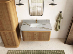 Hampton Floating Teak 42 in. W x 22 in. D Single Sink Bathroom Vanity - photo 11