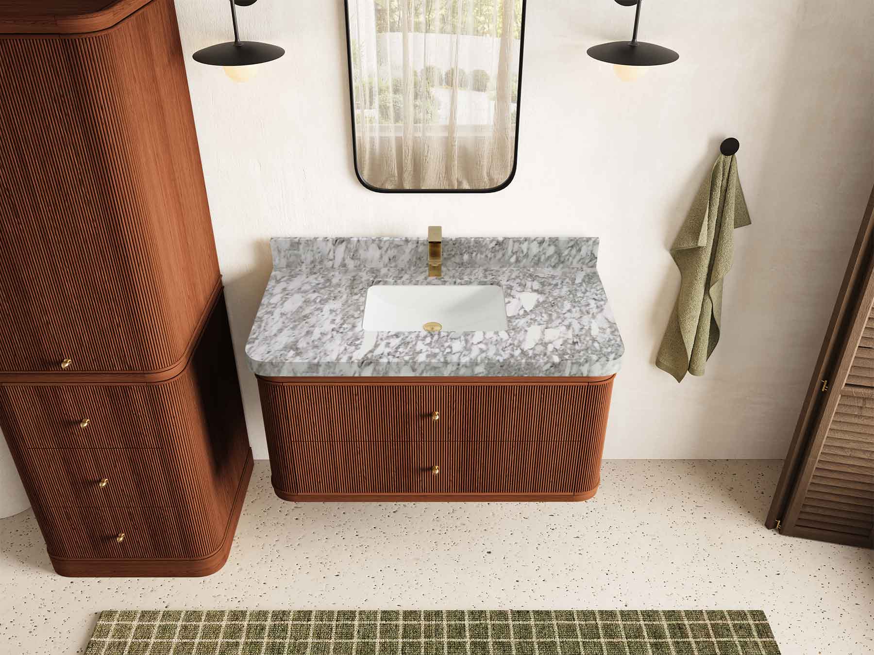 Hampton Floating Teak 42 in. W x 22 in. D Single Sink Bathroom Vanity - Willow Bath and Vanity