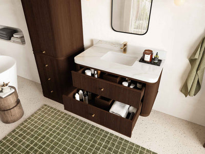 Hampton Floating Teak 42 in. W x 22 in. D Single Sink Bathroom Vanity - Willow Bath and Vanity