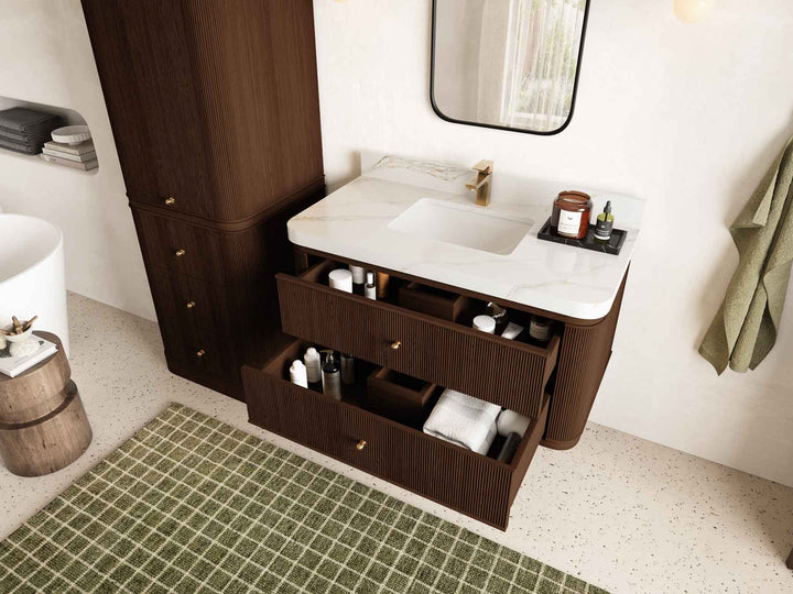 Hampton Floating Teak 42 in. W x 22 in. D Single Sink Bathroom Vanity - photo 3