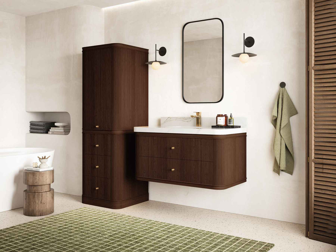 Hampton Floating Teak 42 in. W x 22 in. D Single Sink Bathroom Vanity - Willow Bath and Vanity