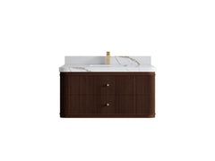 Hampton Floating Teak 42 in. W x 22 in. D Single Sink Bathroom Vanity - photo 12