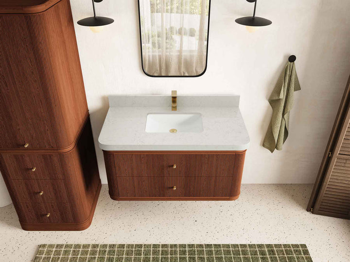 Hampton Floating Teak 42 in. W x 22 in. D Single Sink Bathroom Vanity - photo 8