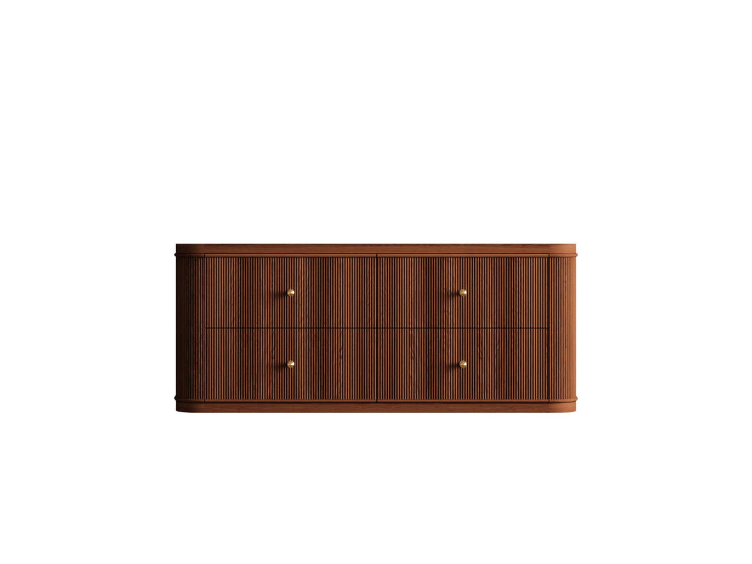 Hampton Floating Teak 48 in. W x 22 in. D Double Sink Bathroom Vanity - Willow Bath and Vanity