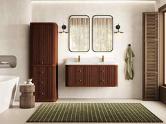 Hampton Floating Teak 48 in. W x 22 in. D Double Sink Bathroom Vanity - photo 2
