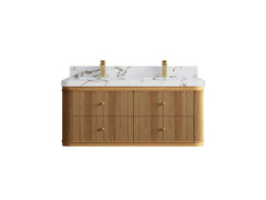 Hampton Floating Teak 48 in. W x 22 in. D Double Sink Bathroom Vanity - photo 11