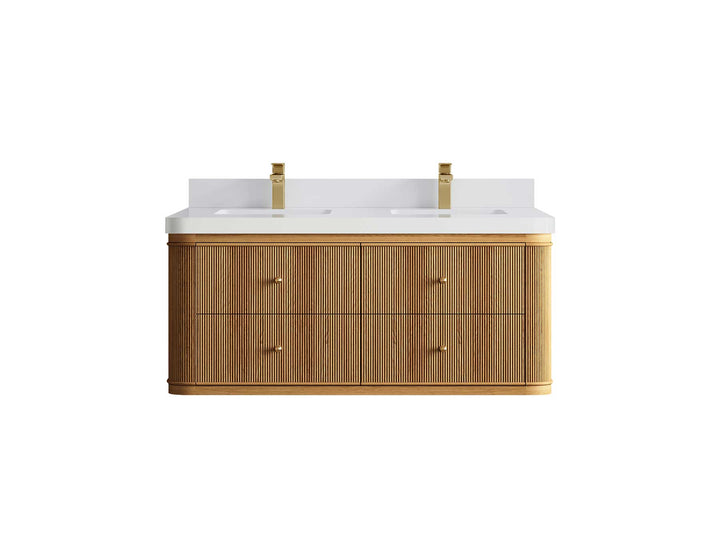 Hampton Floating Teak 48 in. W x 22 in. D Double Sink Bathroom Vanity - photo 18