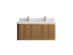 Hampton Floating Teak 48 in. W x 22 in. D Double Sink Bathroom Vanity - photo 13