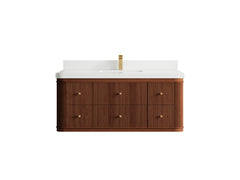 Hampton Floating Teak 48 in. W x 22 in. D Single Sink Bathroom Vanity - photo 23