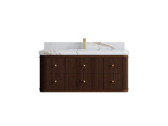 Hampton Floating Teak 48 in. W x 22 in. D Single Sink Bathroom Vanity - photo 13