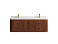 Hampton Floating Teak 60 in. W x 22 in. D Double Sink Bathroom Vanity - photo 23