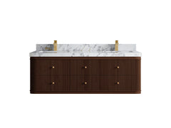 Hampton Floating Teak 60 in. W x 22 in. D Double Sink Bathroom Vanity - photo 19