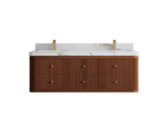 Hampton Floating Teak 60 in. W x 22 in. D Double Sink Bathroom Vanity - photo 13