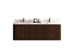 Hampton Floating Teak 60 in. W x 22 in. D Double Sink Bathroom Vanity - photo 1