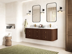 Hampton Floating Teak 60 in. W x 22 in. D Double Sink Bathroom Vanity - photo 2