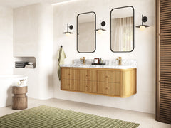 Hampton Floating Teak 60 in. W x 22 in. D Double Sink Bathroom Vanity - photo 2