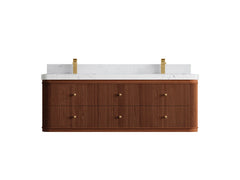 Hampton Floating Teak 60 in. W x 22 in. D Double Sink Bathroom Vanity - photo 21