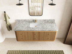 Hampton Floating Teak 60 in. W x 22 in. D Single Sink Bathroom Vanity - photo 8