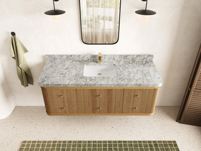 Hampton Floating Teak 60 in. W x 22 in. D Single Sink Bathroom Vanity - Willow Bath and Vanity