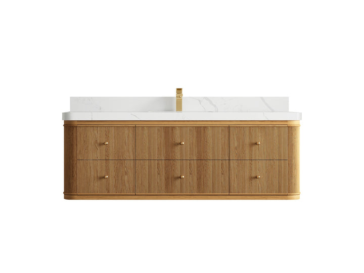 Hampton Floating Teak 60 in. W x 22 in. D Single Sink Bathroom Vanity - photo 15