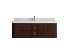Hampton Floating Teak 60 in. W x 22 in. D Single Sink Bathroom Vanity - photo 21