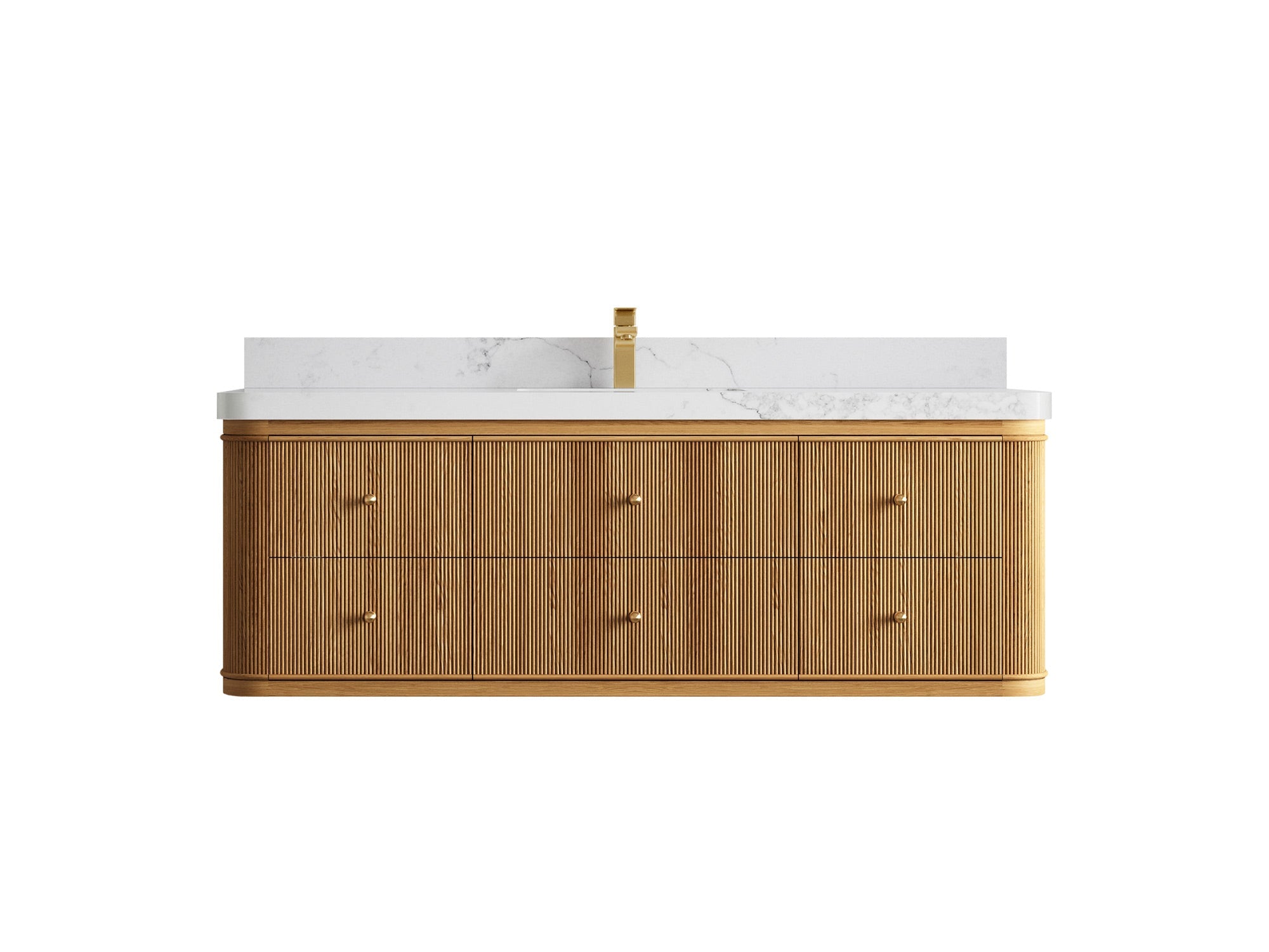 Hampton Floating Teak 60 in. W x 22 in. D Single Sink Bathroom Vanity - Willow Bath and Vanity