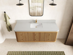 Hampton Floating Teak 60 in. W x 22 in. D Single Sink Bathroom Vanity - photo 10