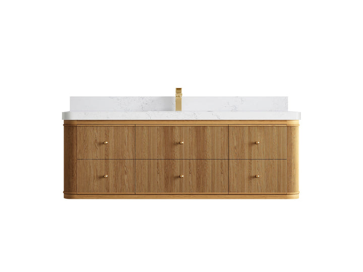 Hampton Floating Teak 60 in. W x 22 in. D Single Sink Bathroom Vanity - photo 21