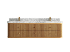 Hampton Floating Teak 72 in. W x 22 in. D Double Sink Bathroom Vanity - photo 9