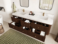 Hampton Floating Teak 72 in. W x 22 in. D Double Sink Bathroom Vanity - photo 3