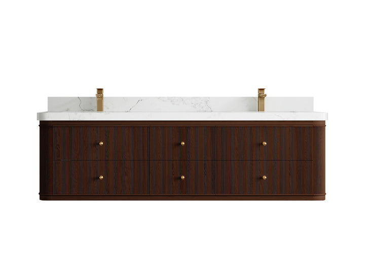 Hampton Floating Teak 72 in. W x 22 in. D Double Sink Bathroom Vanity - photo 17