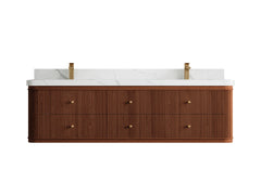 Hampton Floating Teak 72 in. W x 22 in. D Double Sink Bathroom Vanity - photo 15