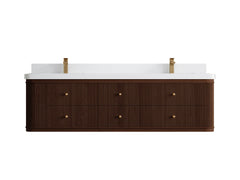 Hampton Floating Teak 72 in. W x 22 in. D Double Sink Bathroom Vanity - photo 25