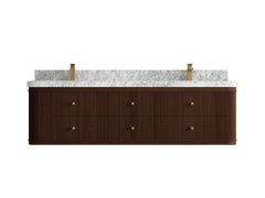 Hampton Floating Teak 72 in. W x 22 in. D Double Sink Bathroom Vanity - photo 9